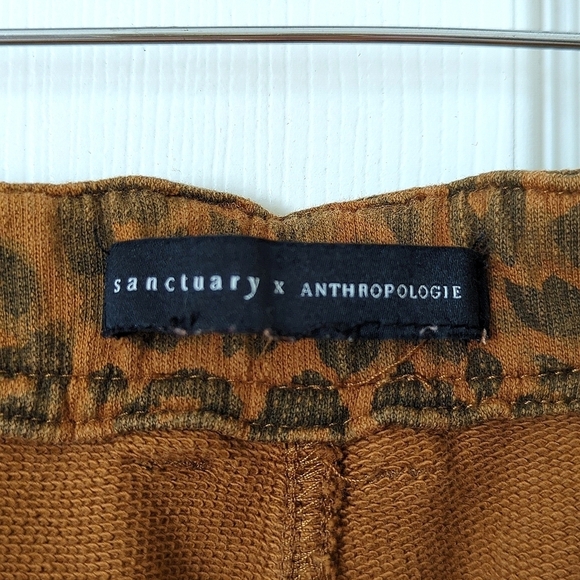 Sanctuary x Anthropologie Leopard Print Cotton Knit Slim Fit Joggers Brown XL - Picture 8 of 16